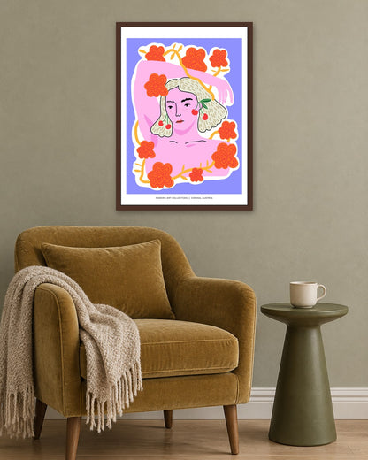 SENT Studio - Aesthetic Poster No. 28 - dark oak frame in a room
