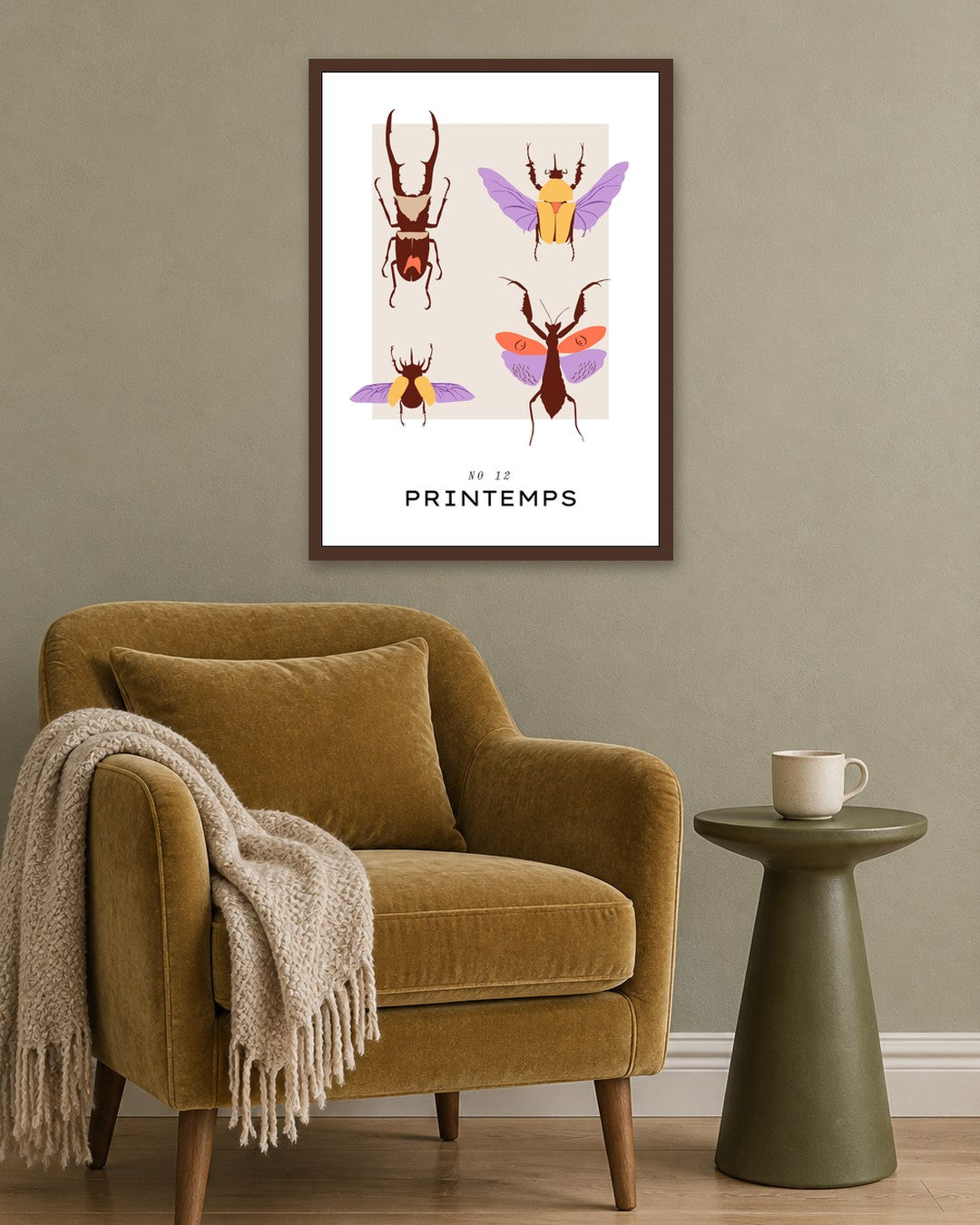 SENT Studio - Botanical Poster No. 30 - dark oak frame in a room