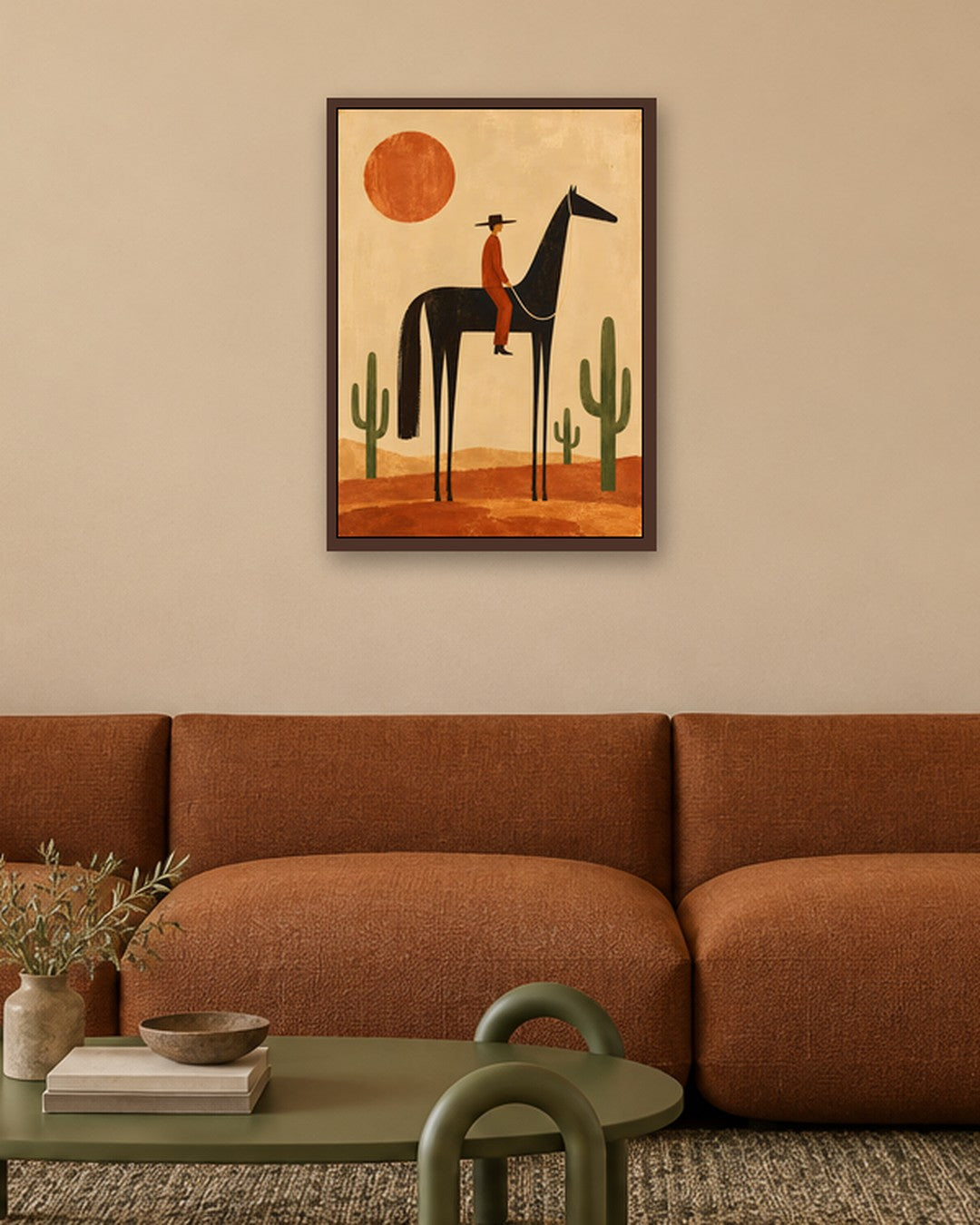 Gracie Cole - Desert Rider - dark oak frame in a room