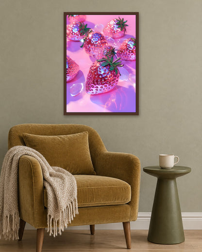 SENT Studio - Strawberries - dark oak frame in a room
