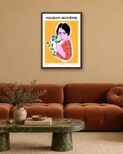 SENT Studio - Aesthetic Poster No. 1 - dark oak frame in a room