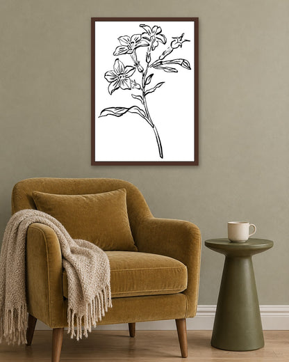 SENT Studio - Blooming Flowers Poster No. 20 - dark oak frame in a room