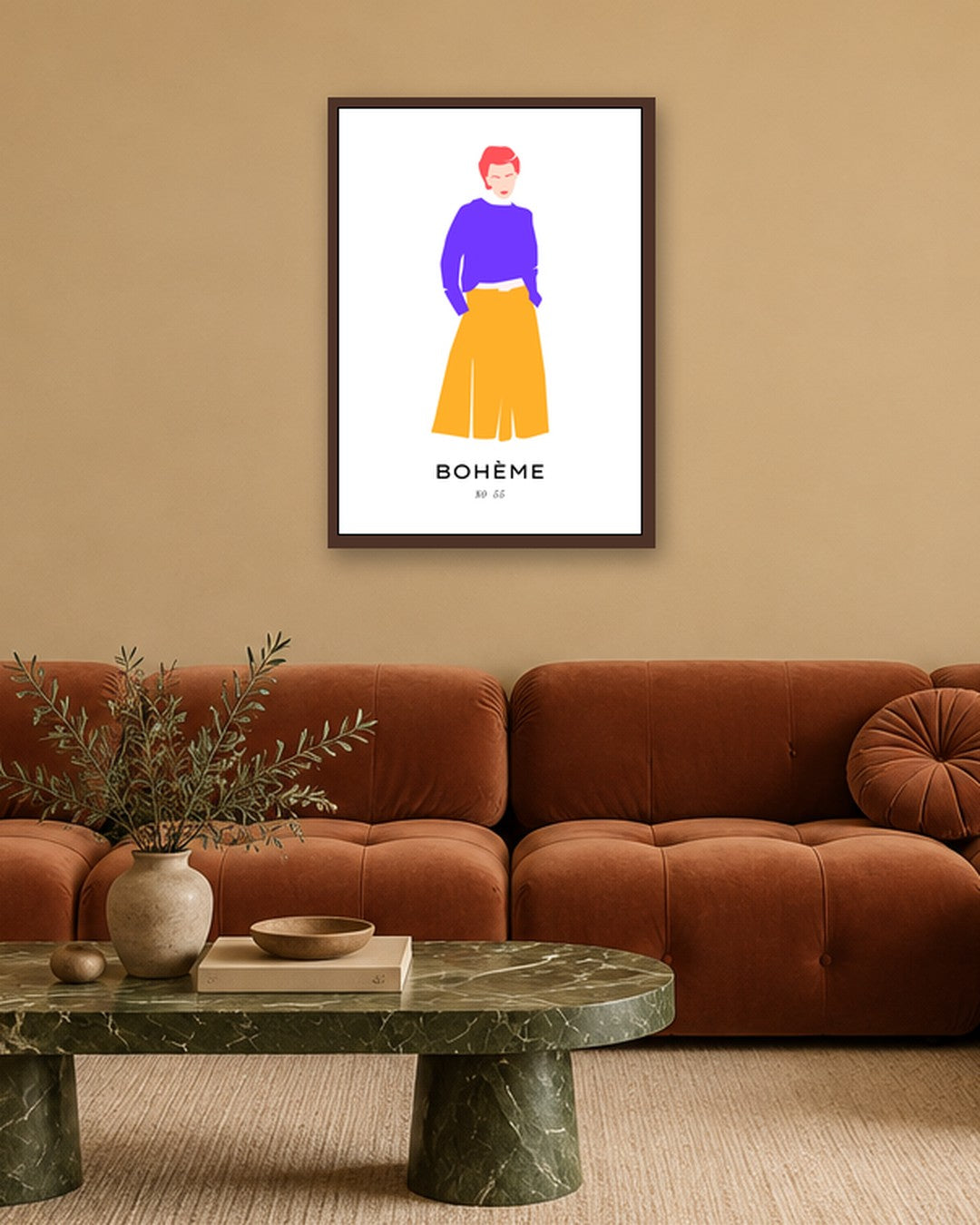 SENT Studio - Abstract Poster No. 32 - dark oak frame in a room