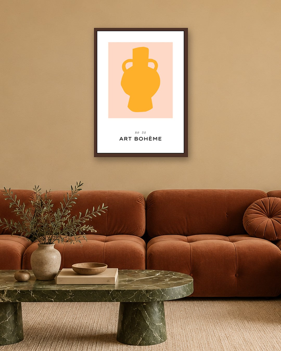 SENT Studio - Abstract Poster No. 64 - dark oak frame in a room