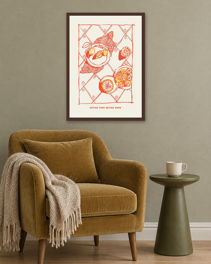 SENT Studio - Cravings Poster No. 44 - dark oak frame in a room