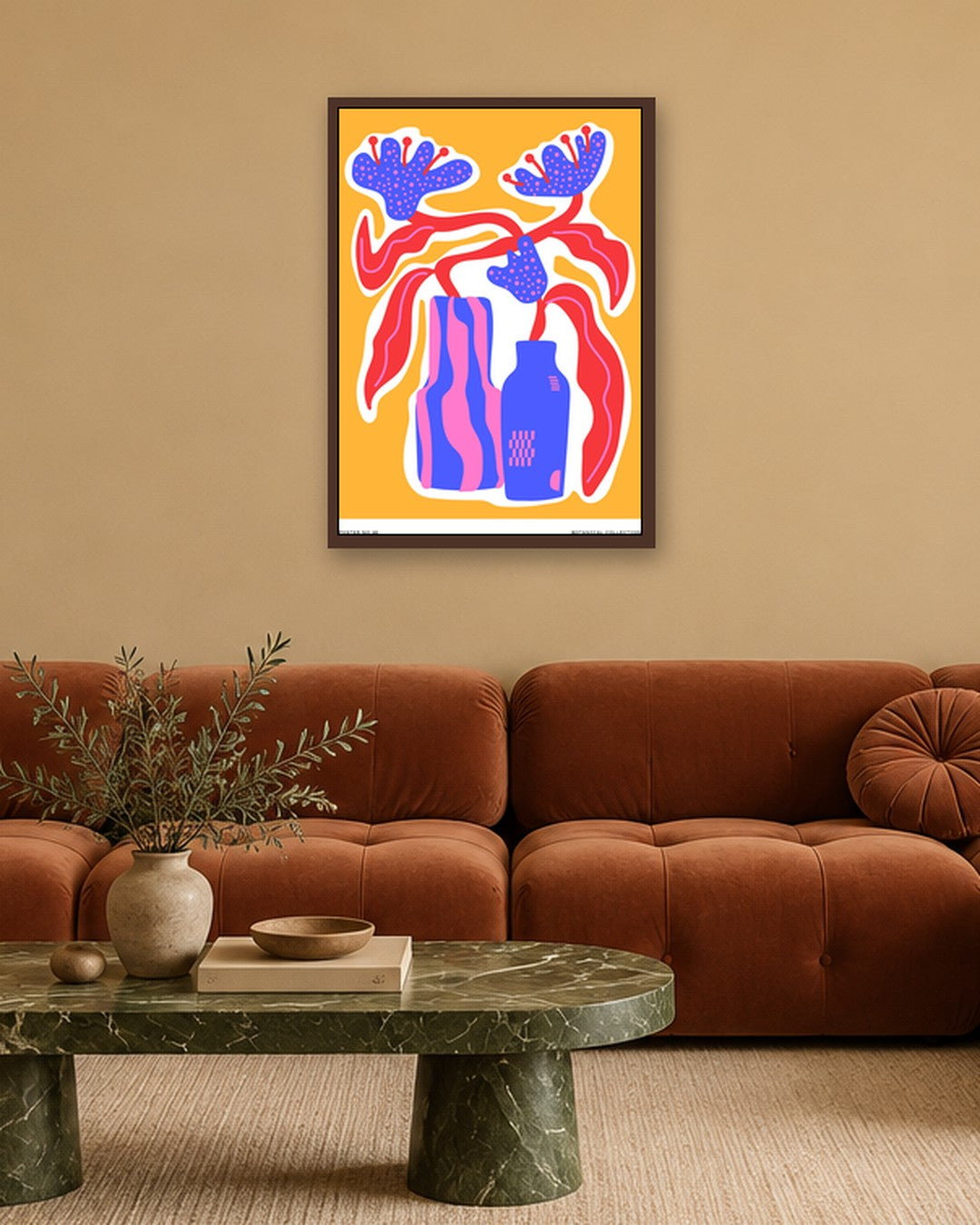 SENT Studio - Aesthetic Poster No. 48 - dark oak frame in a room