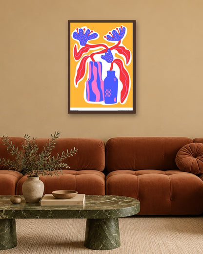 SENT Studio - Aesthetic Poster No. 48 - dark oak frame in a room