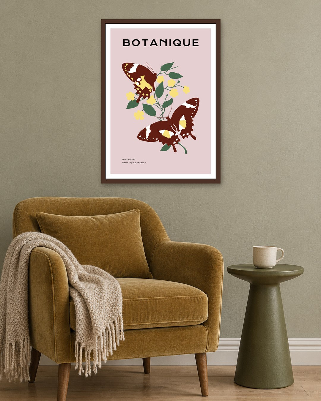 SENT Studio - Botanical Poster No. 60 - dark oak frame in a room