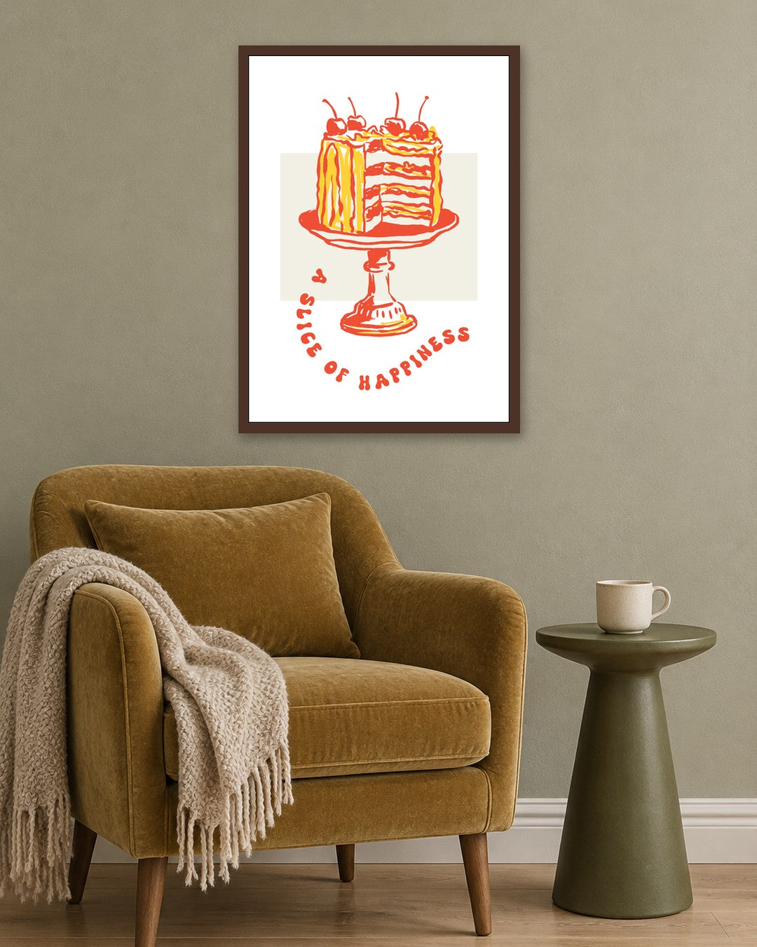 SENT Studio - Cravings Poster No. 36 - dark oak frame in a room