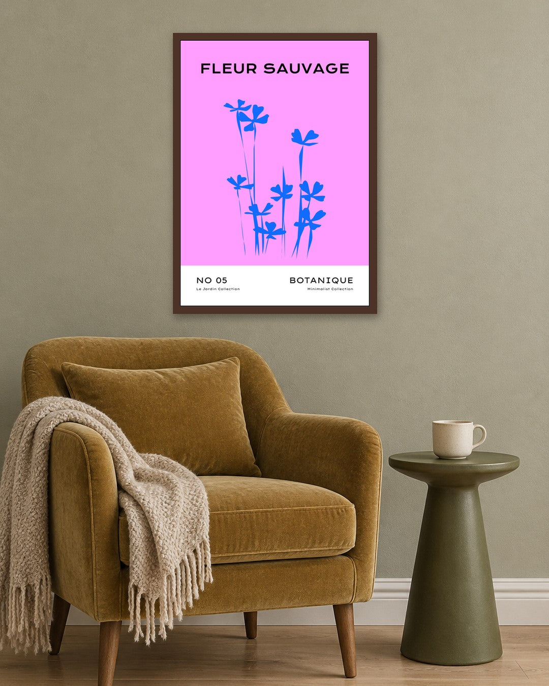 SENT Studio - Abstract Poster No. 34 - dark oak frame in a room
