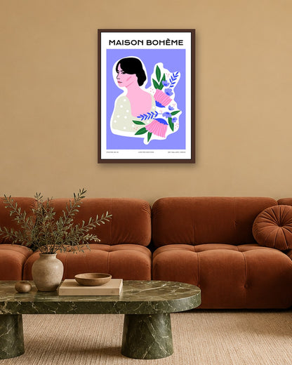 SENT Studio - Aesthetic Poster No. 32 - dark oak frame in a room