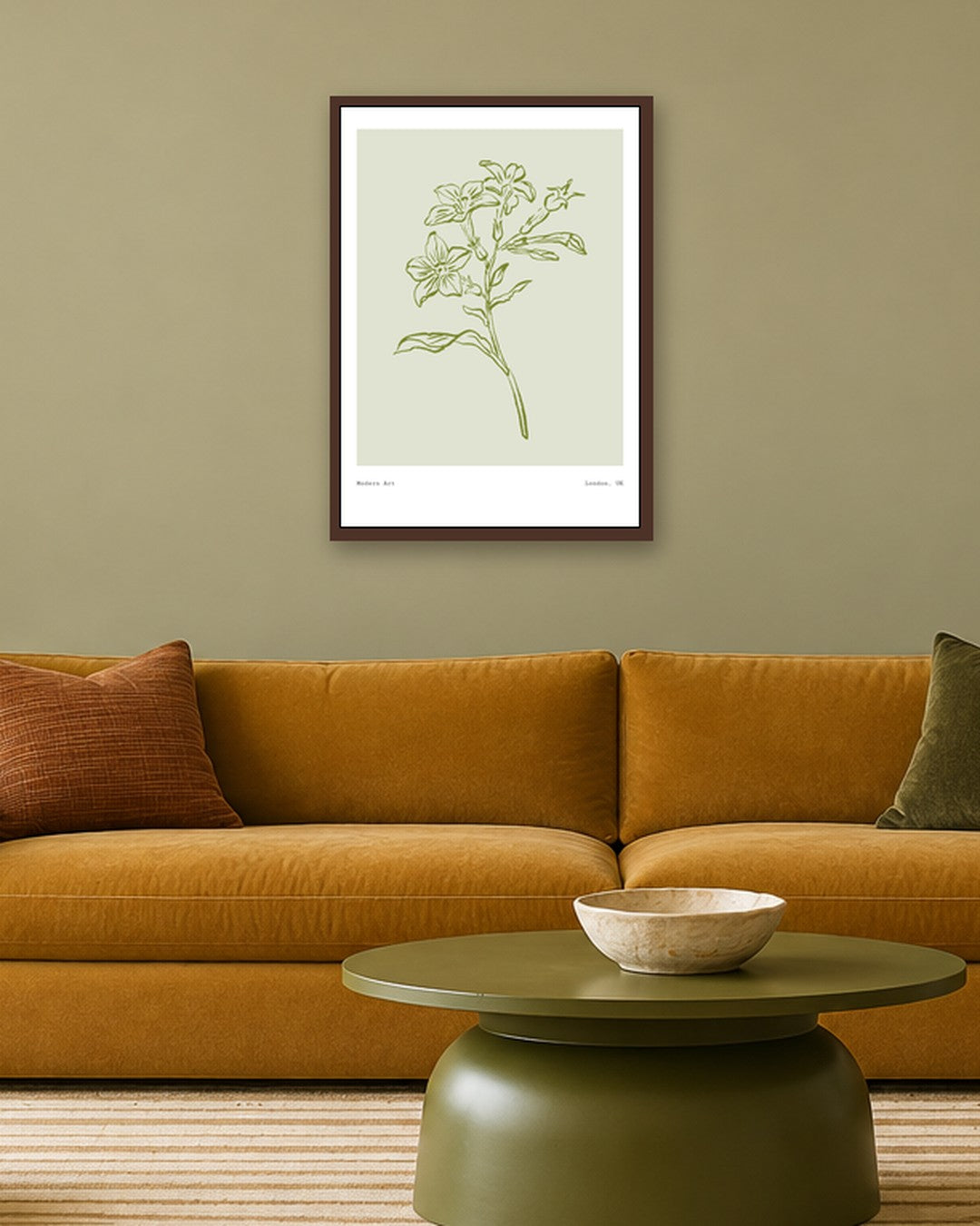 SENT Studio - Blooming Flowers Poster No. 58 - dark oak frame in a room