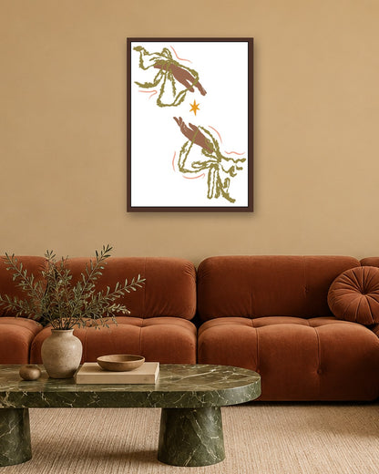 SENT Studio - Blooming Flowers Poster No. 43 - dark oak frame in a room