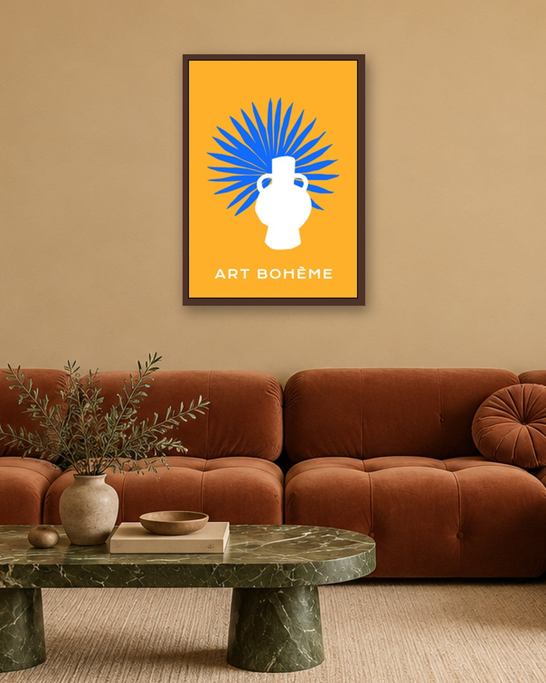 SENT Studio - Abstract Poster No. 28 - dark oak frame in a room