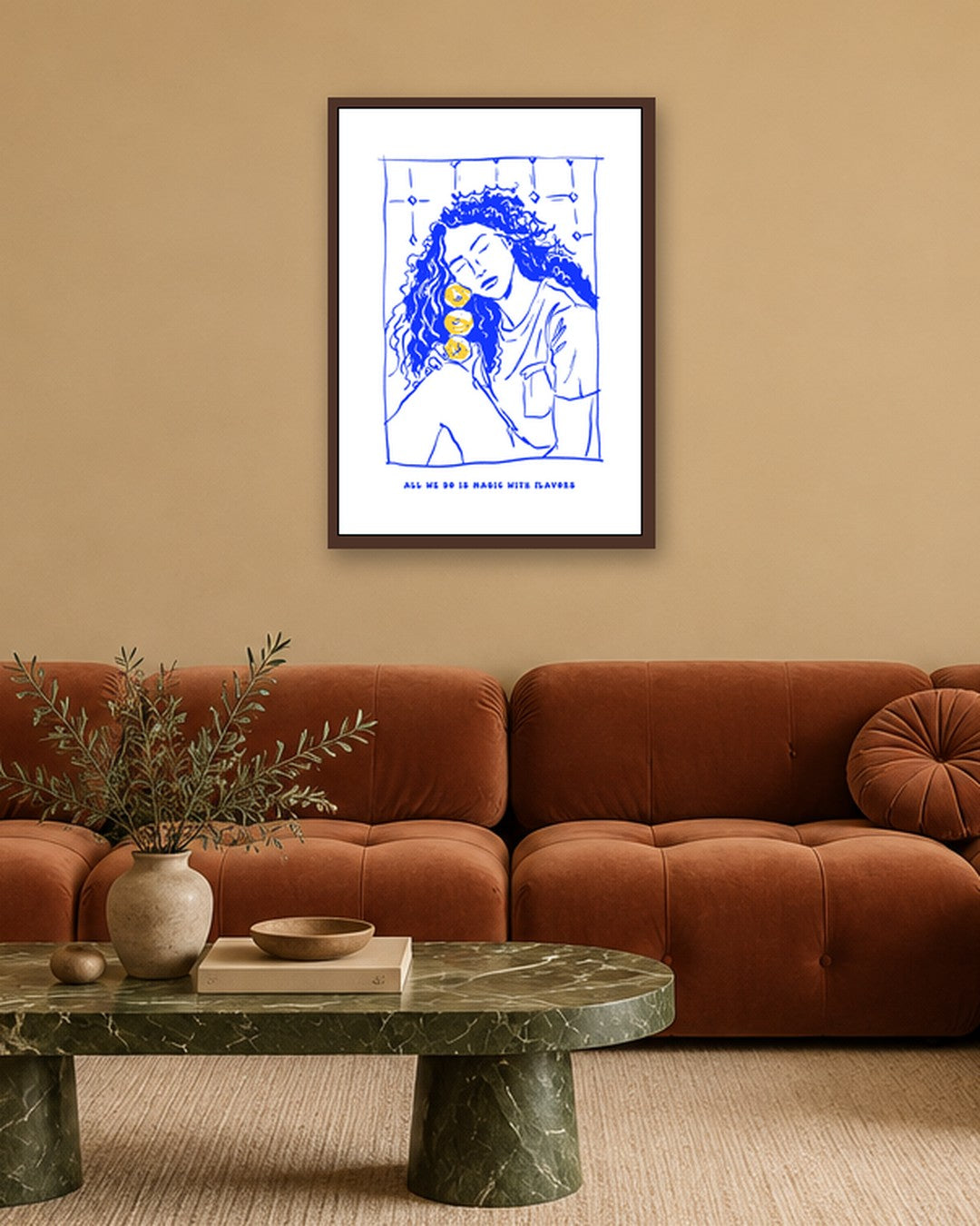 SENT Studio - Cravings Poster No. 55 - dark oak frame in a room