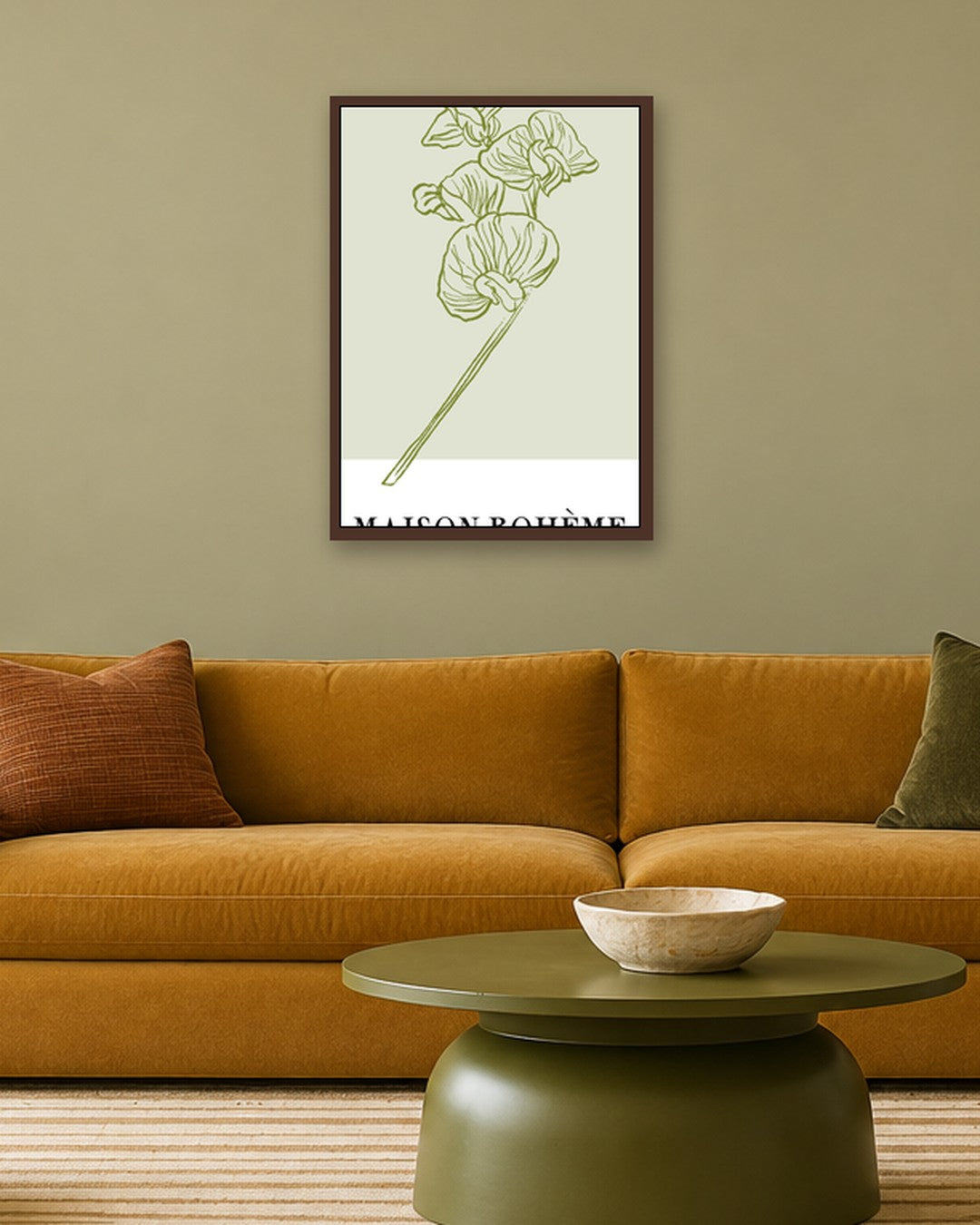 SENT Studio - Blooming Flowers Poster No. 27 - dark oak frame in a room