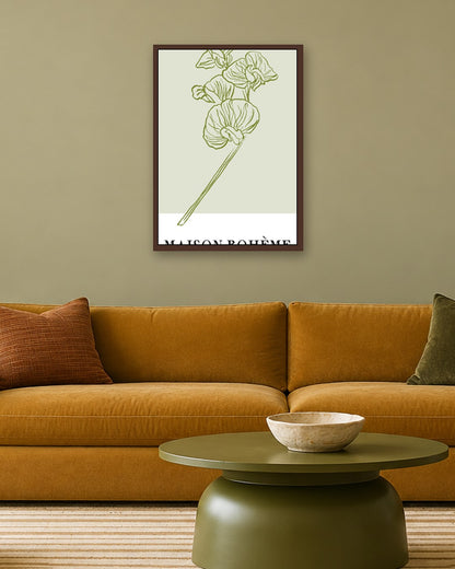 SENT Studio - Blooming Flowers Poster No. 27 - dark oak frame in a room