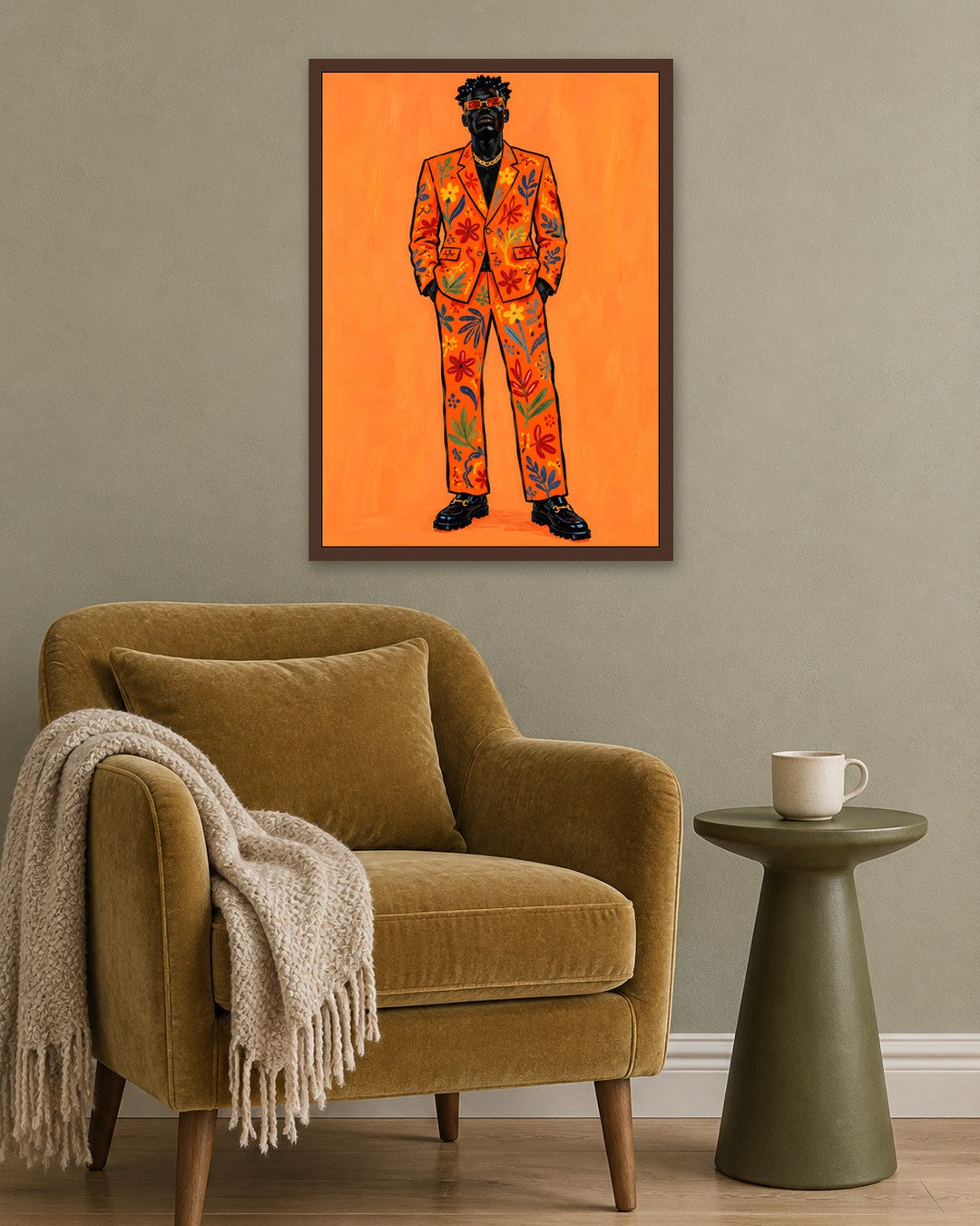 John Smart - Marigold Suit - dark oak frame in a room