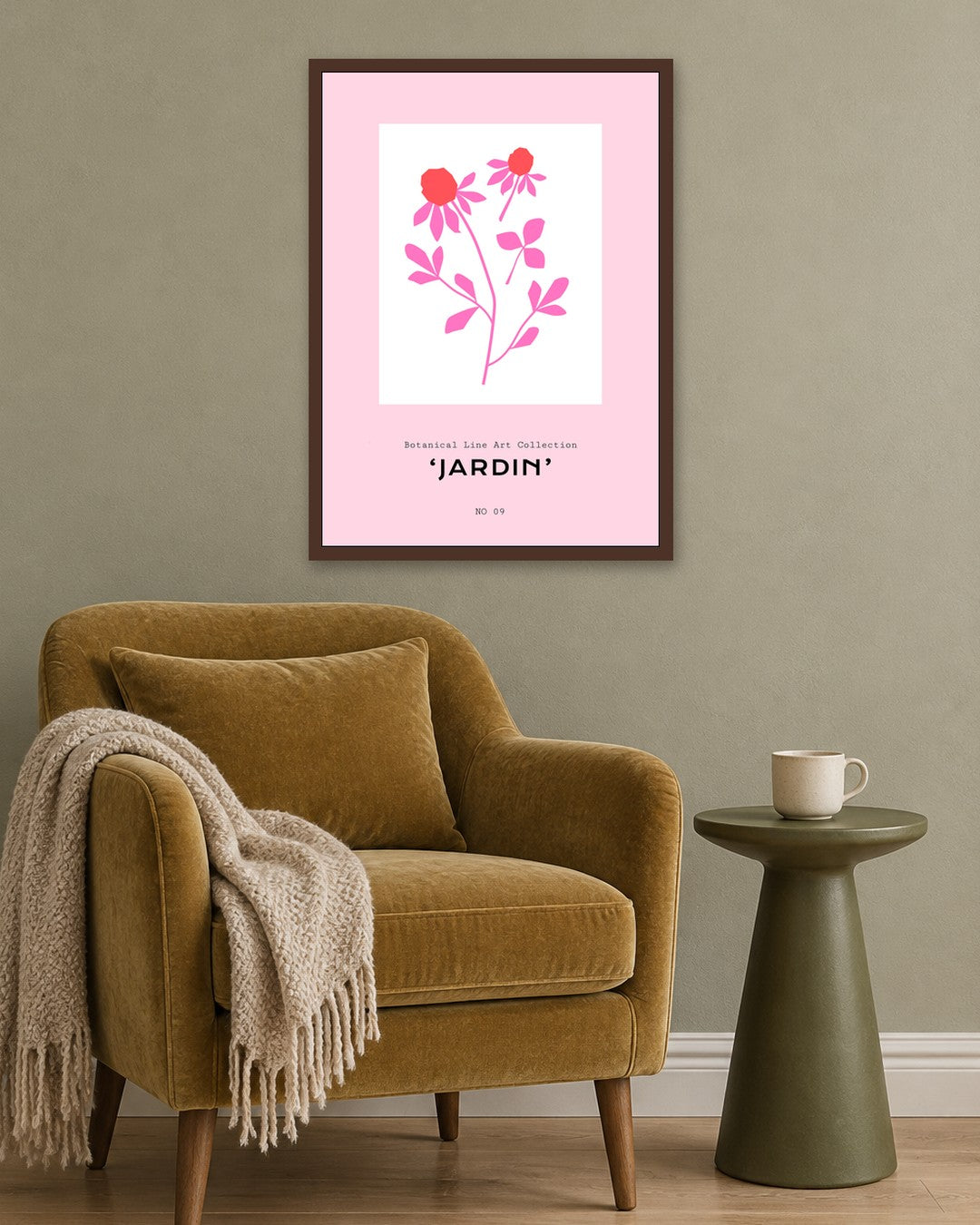 SENT Studio - Abstract Poster No. 69 - dark oak frame in a room