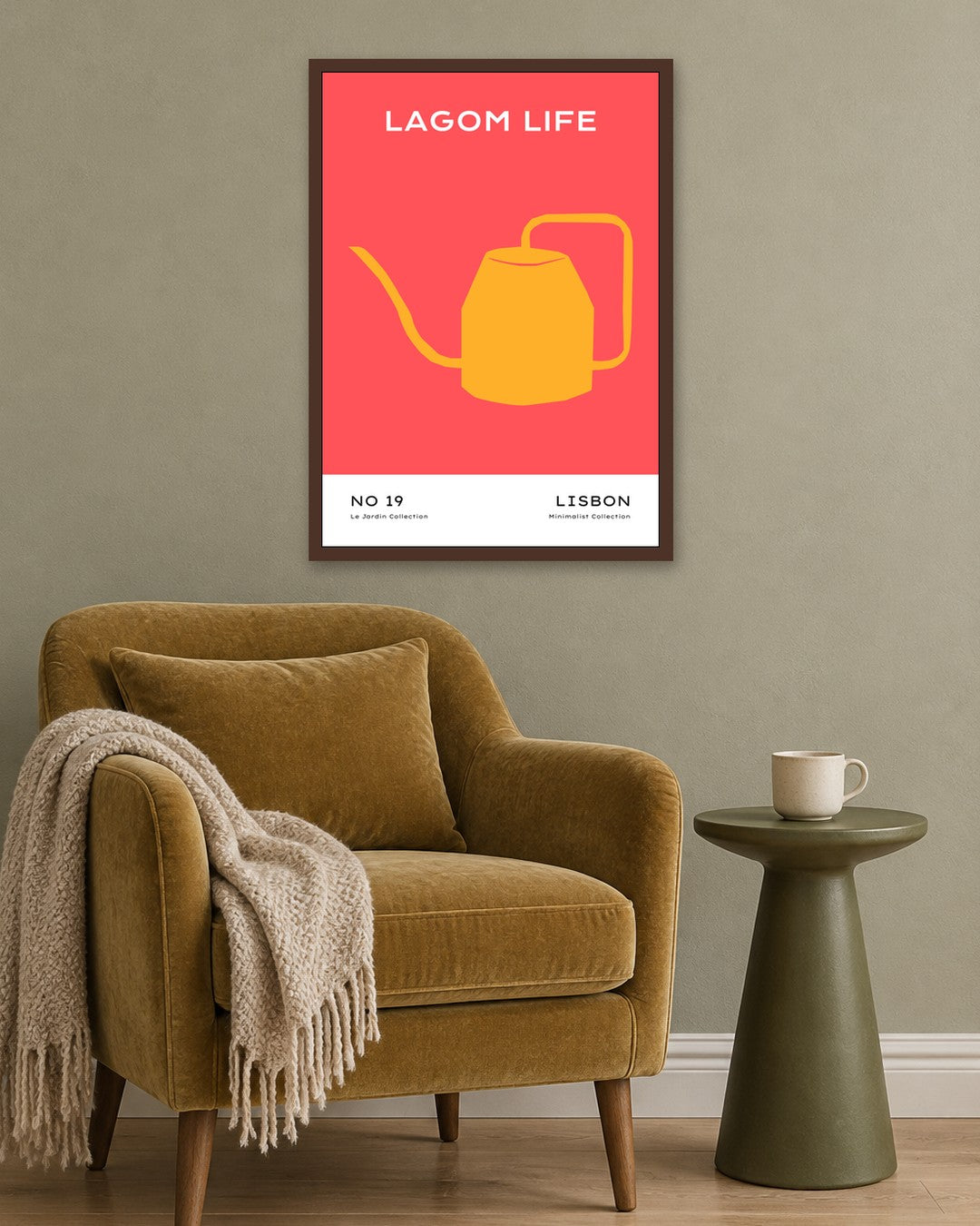 SENT Studio - Abstract Poster No. 17 - dark oak frame in a room