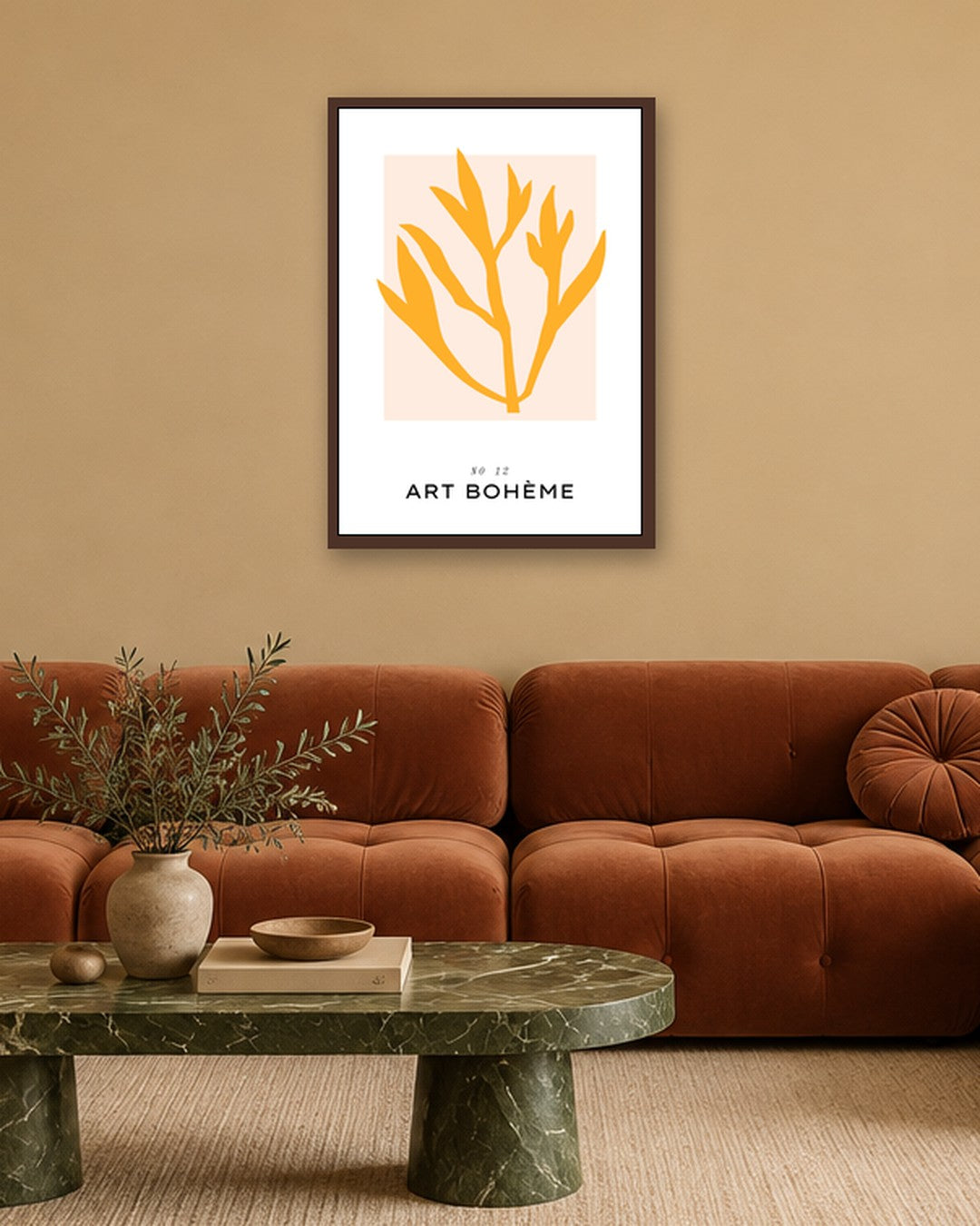SENT Studio - Abstract Poster No. 19 - dark oak frame in a room