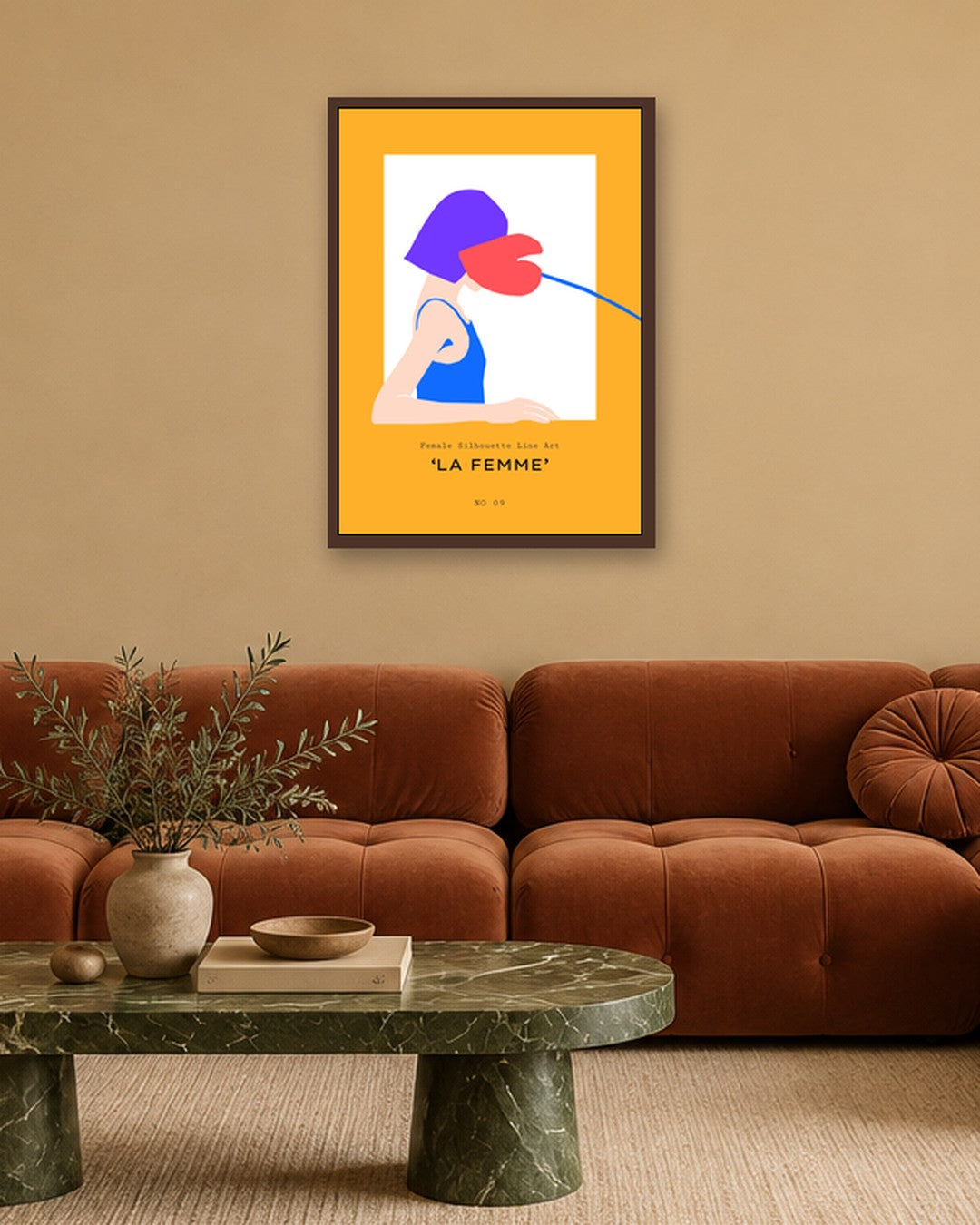SENT Studio - Abstract Poster No. 50 - dark oak frame in a room