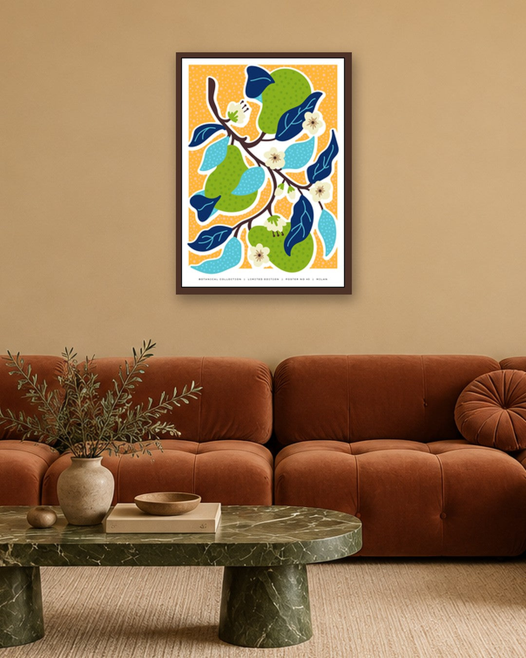 SENT Studio - Aesthetic Poster No. 45 - dark oak frame in a room