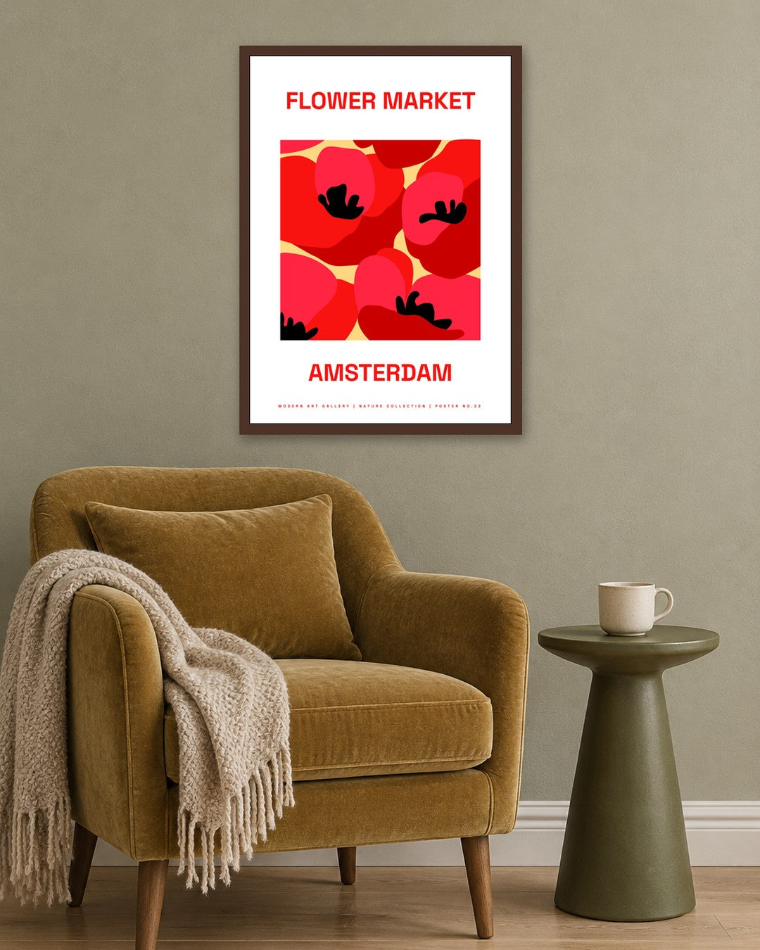 SENT Studio - Artistic Poster No. 22 - dark oak frame in a room