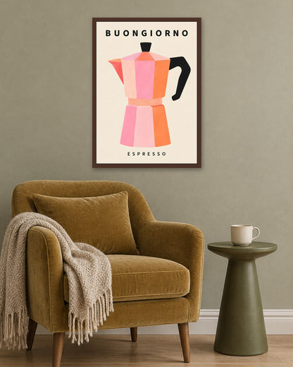 Gracie Cole - Buongiorno - dark oak frame in a room