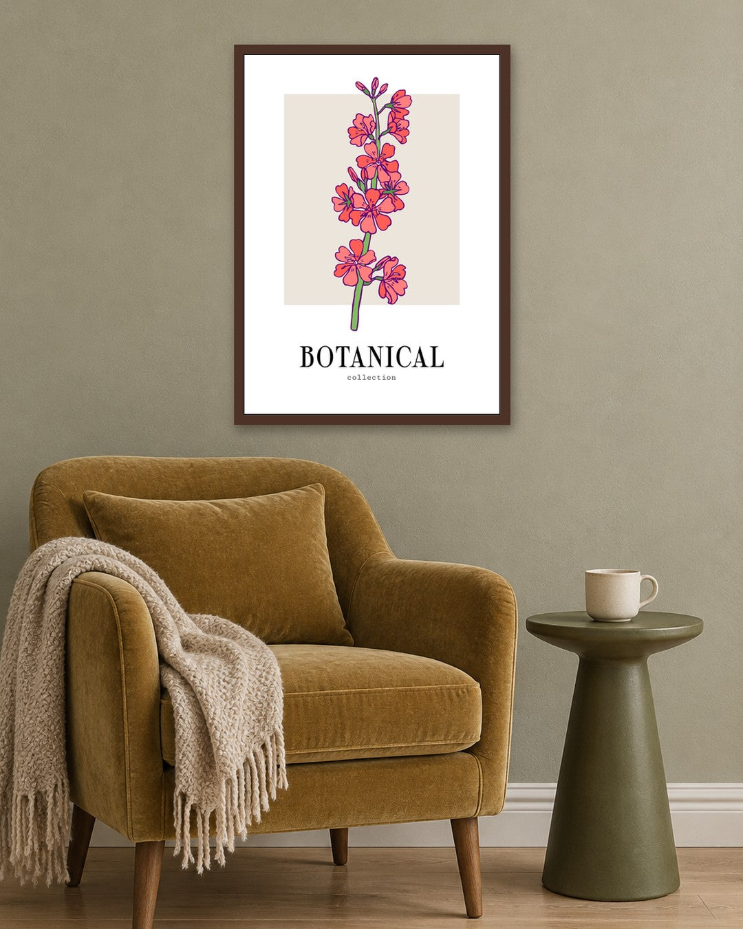 SENT Studio - Flower Poster No. 16 - dark oak frame in a room