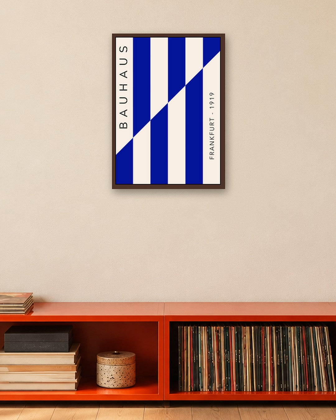 Bauhaus - Poster No. 10 - dark oak frame in a room