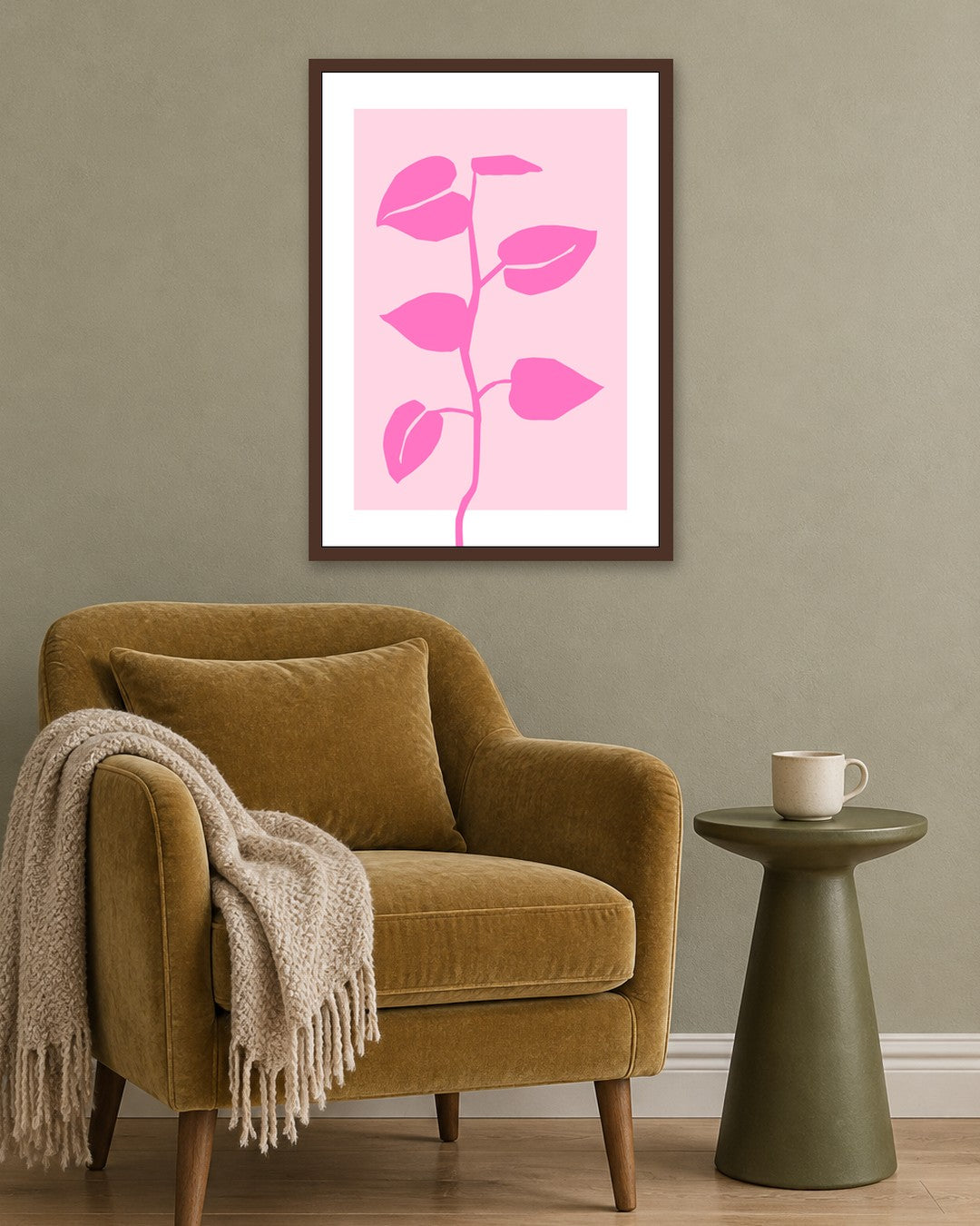 SENT Studio - Abstract Poster No. 51 - dark oak frame in a room