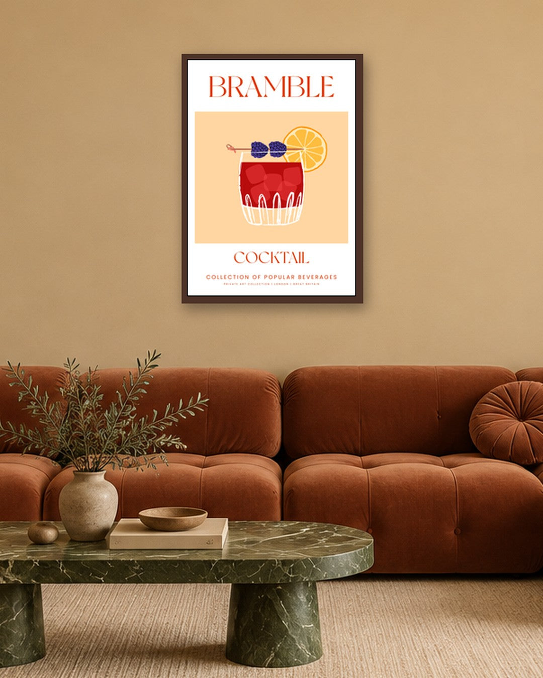 SENT Studio - Cocktail Poster No. 33 - dark oak frame in a room