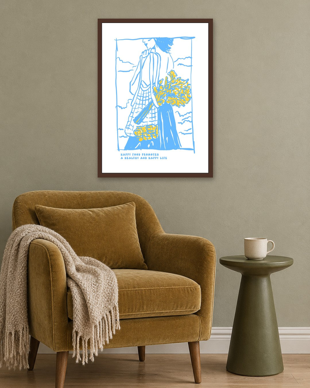SENT Studio - Cravings Poster No. 48 - dark oak frame in a room