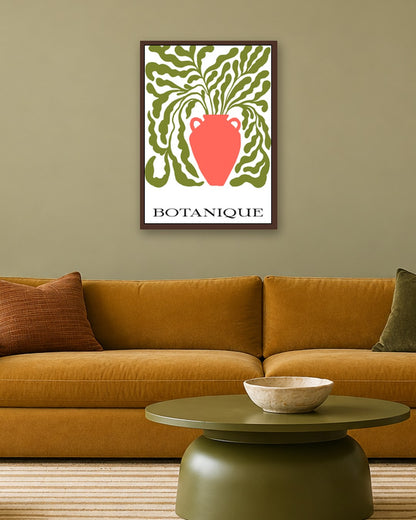 SENT Studio - Blooming Flowers Poster No. 20 - dark oak frame in a room