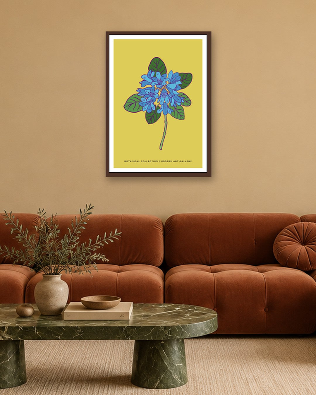 SENT Studio - Flower Poster No. 15 - dark oak frame in a room