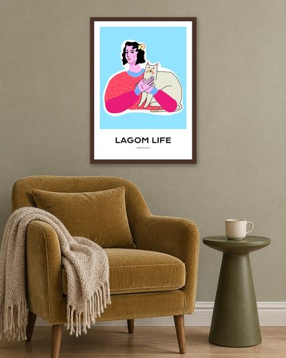 SENT Studio - Aesthetic Poster No. 24 - dark oak frame in a room