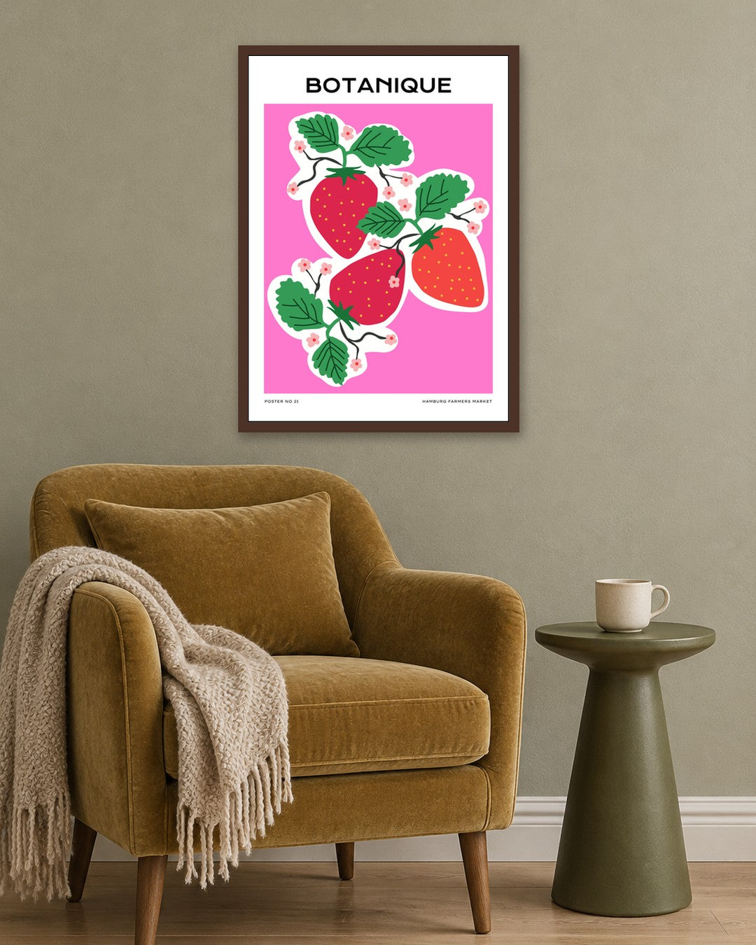 SENT Studio - Aesthetic Poster No. 21 - dark oak frame in a room