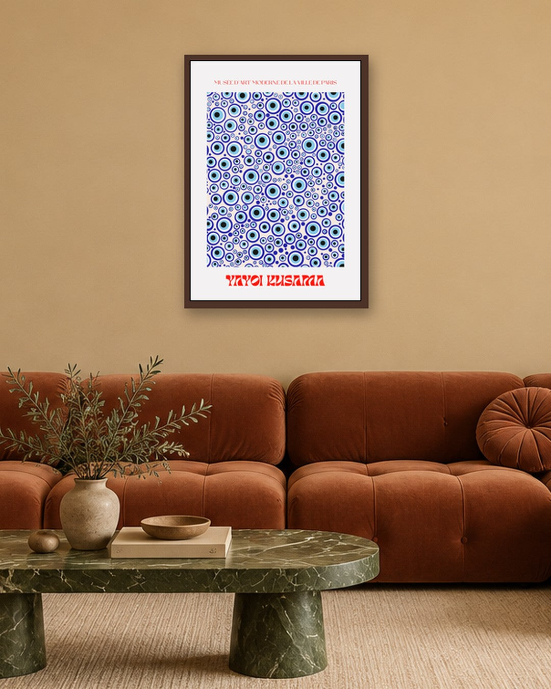 SENT Studio - Evil Eye Dots - dark oak frame in a room