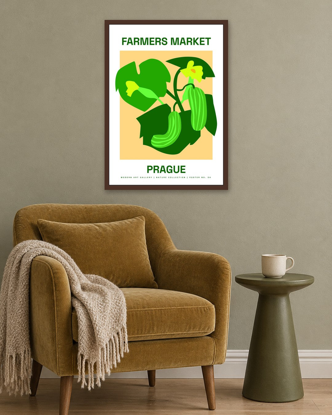 SENT Studio - Artistic Poster No. 34 - dark oak frame in a room