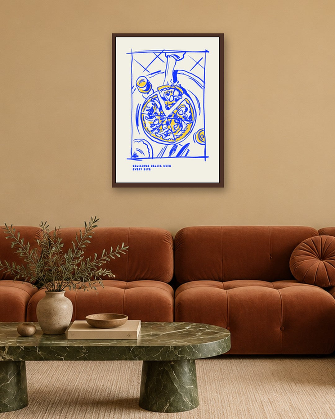 SENT Studio - Cravings Poster No. 50 - dark oak frame in a room