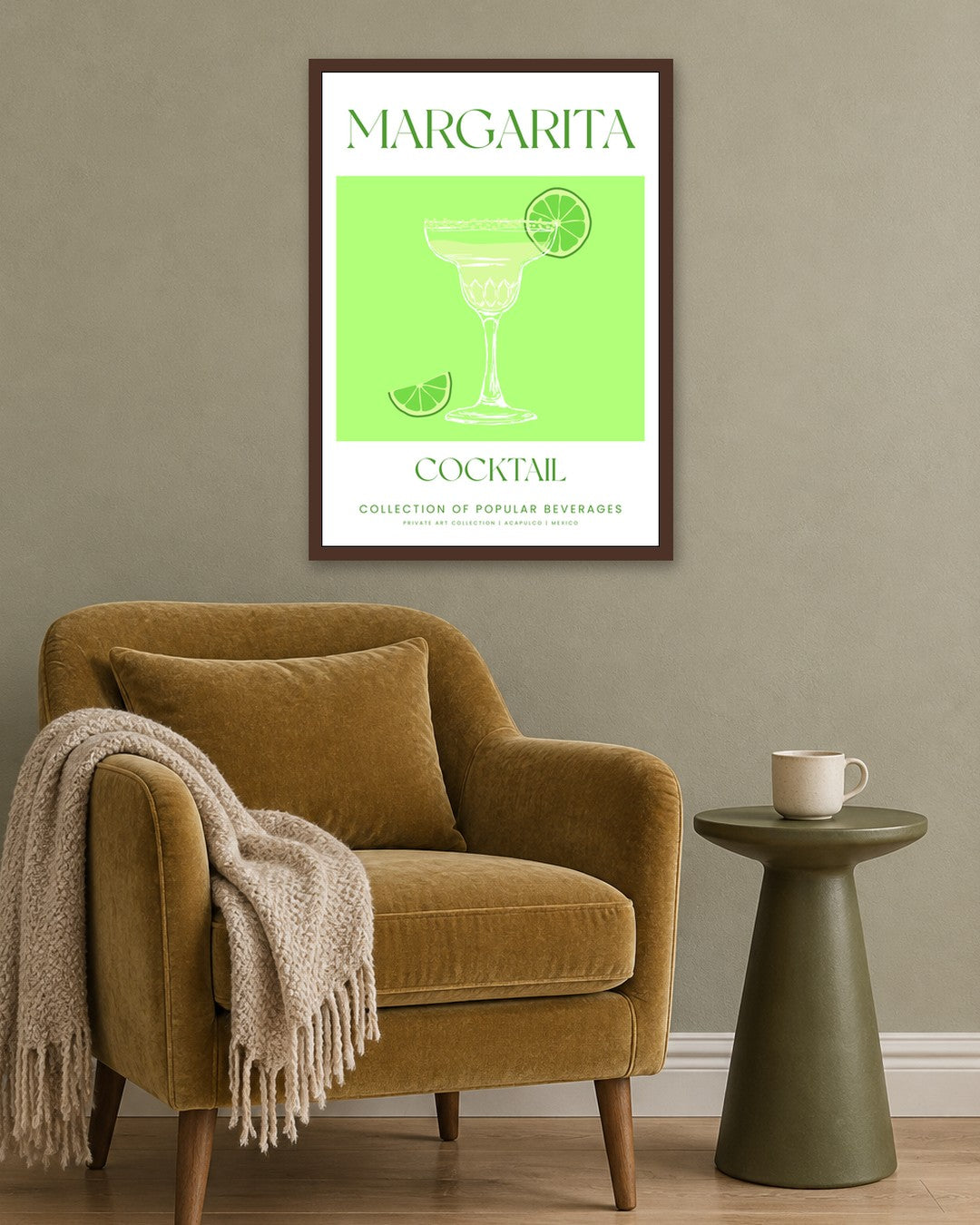 SENT Studio - Cocktail Poster No. 13 - dark oak frame in a room