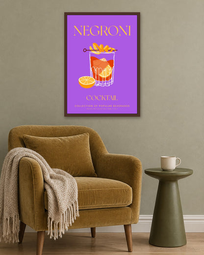 SENT Studio - Cocktail Poster No. 3 - dark oak frame in a room