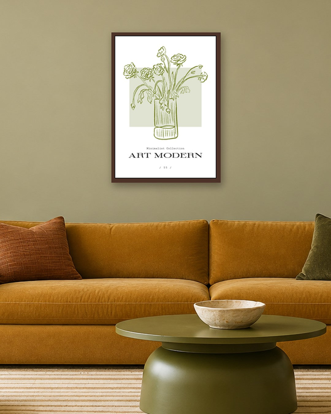 SENT Studio - Blooming Flowers Poster No. 55 - dark oak frame in a room