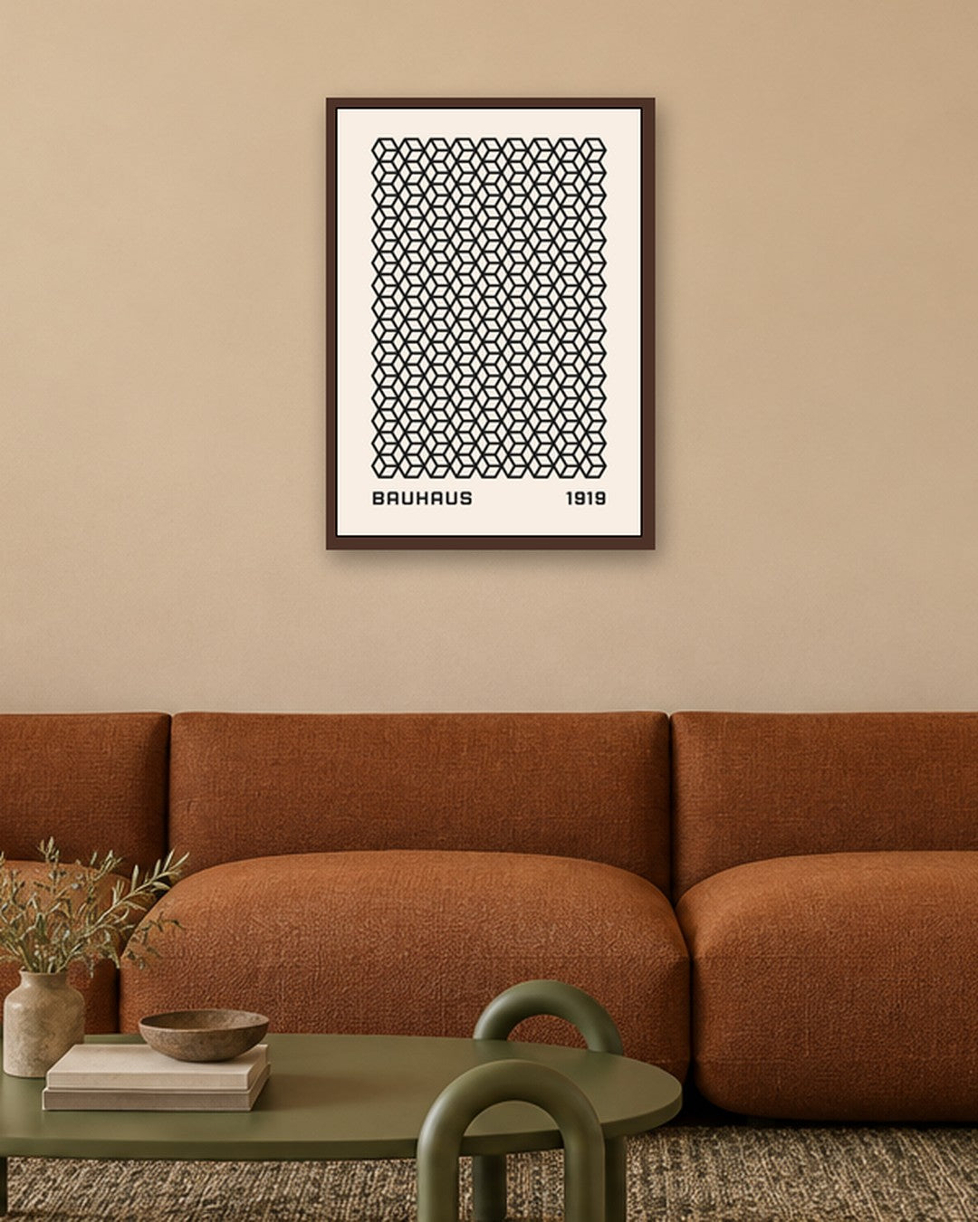 Bauhaus - Poster No. 40 - dark oak frame in a room