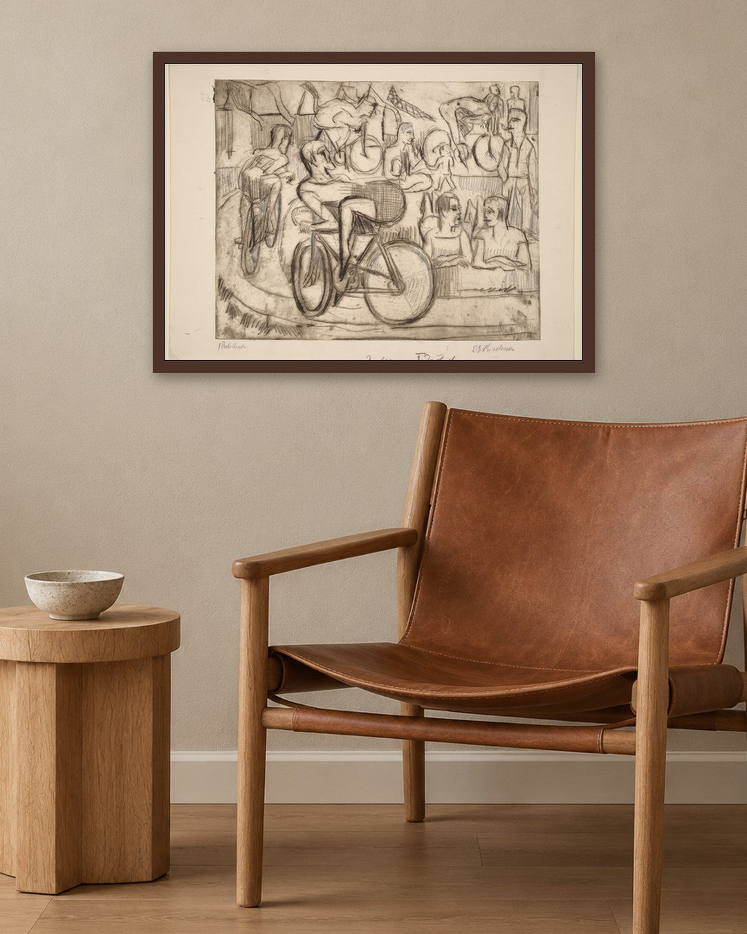Cycle Race - dark oak frame in a room