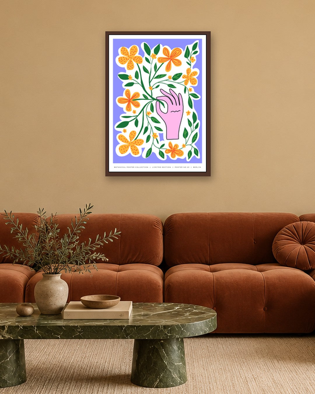 SENT Studio - Aesthetic Poster No. 23 - dark oak frame in a room