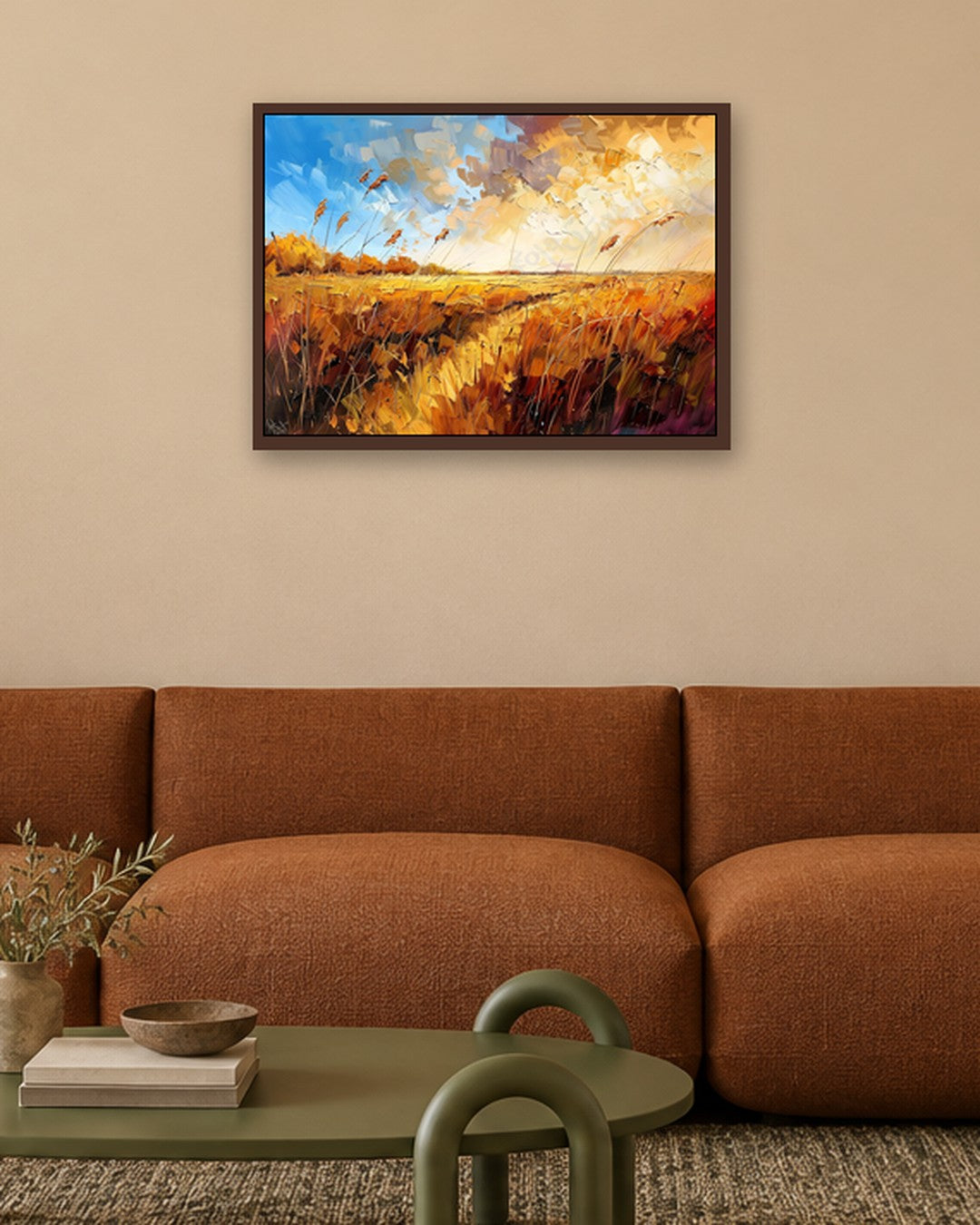 SENT Studio - Wildgrass Field No. 1 - dark oak frame in a room