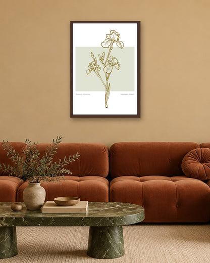 SENT Studio - Blooming Flowers Poster No. 54 - dark oak frame in a room