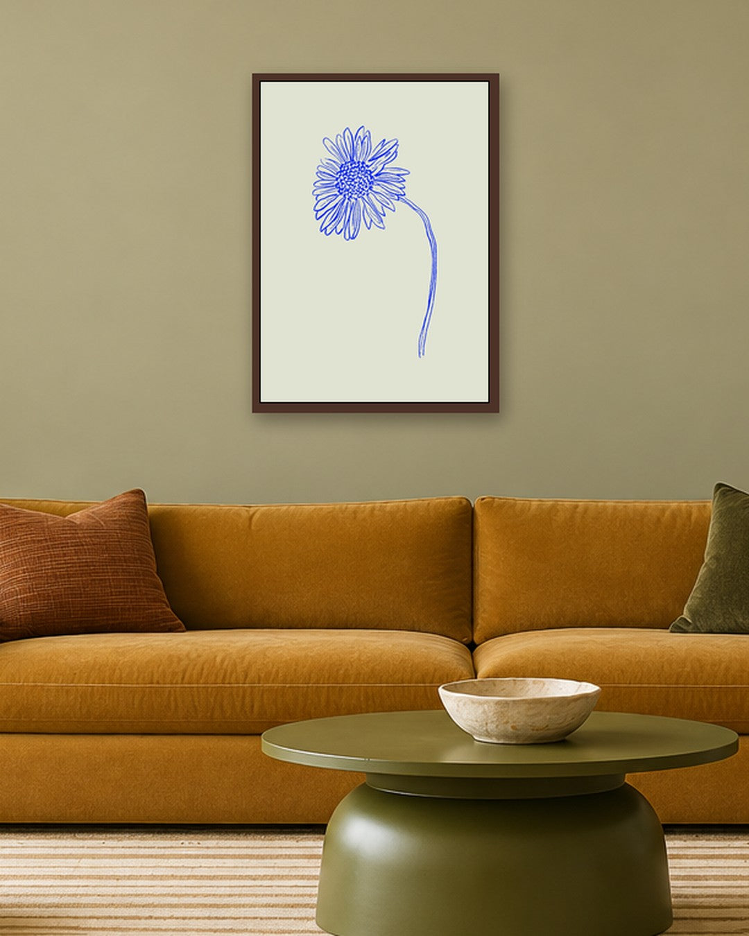 SENT Studio - Blooming Flowers Poster No. 56 - dark oak frame in a room